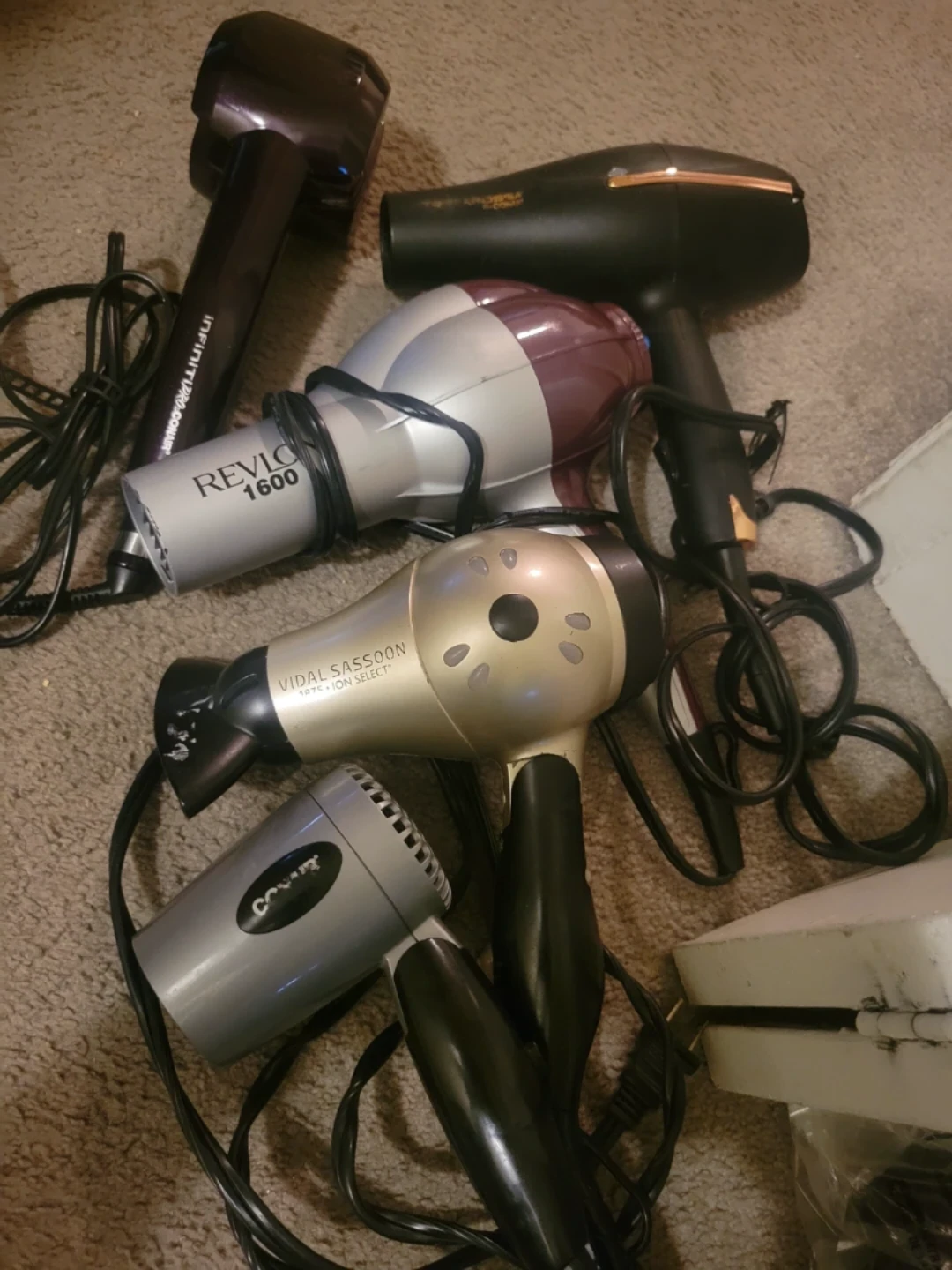 Assorted Hair Dryers - Revlon, Vidal Sassoon, Conair