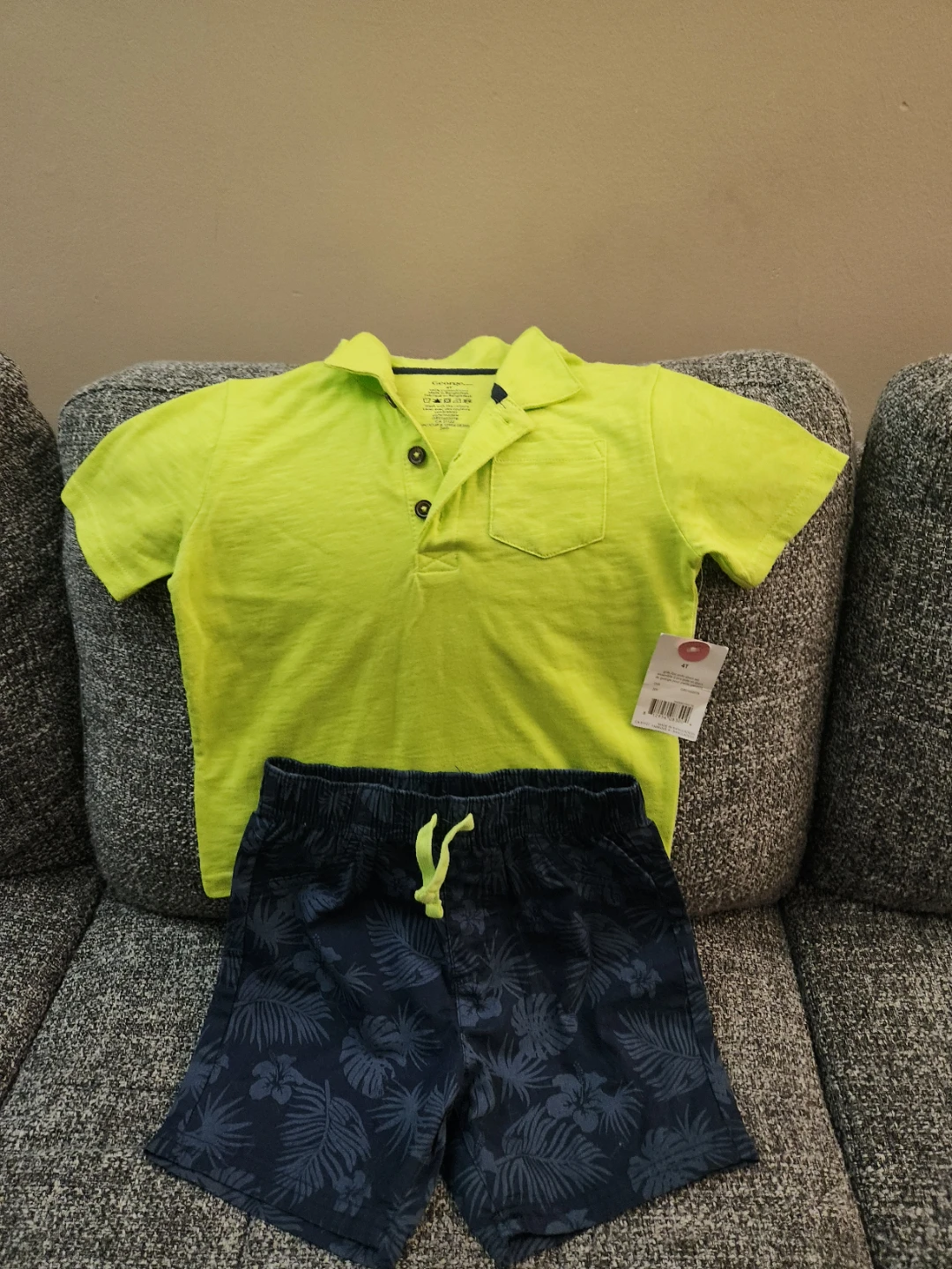 100% Cotton Boys Polo Shirt and Navy Shorts Set, Size 4T