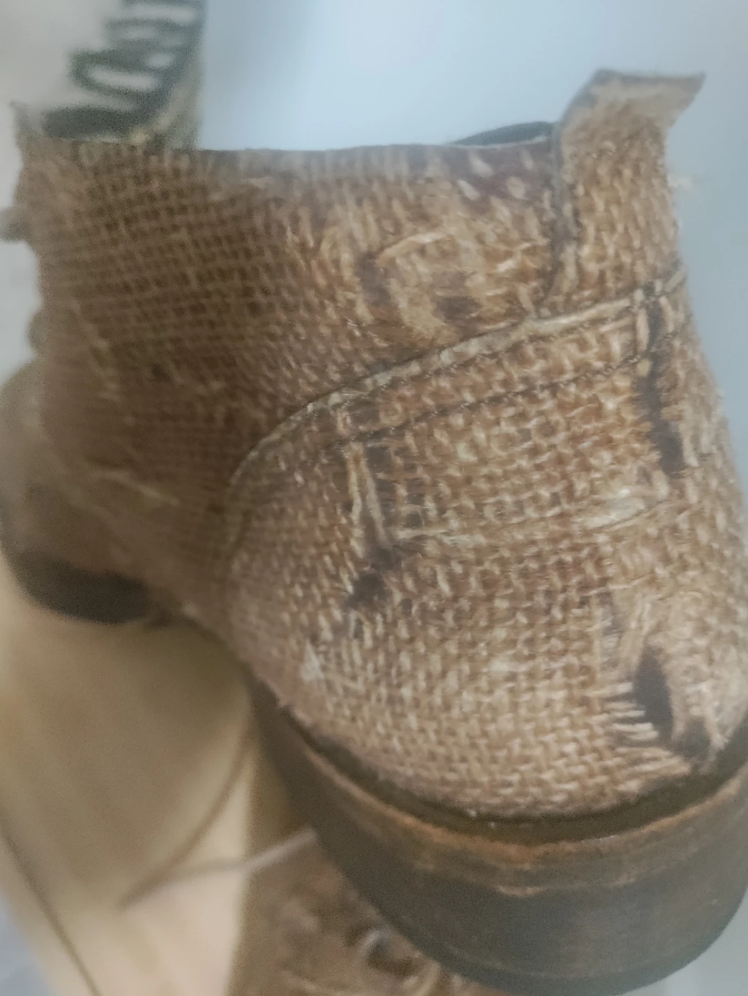 AKETOHN Brown Burlap Lace-Up Boots - photo 3