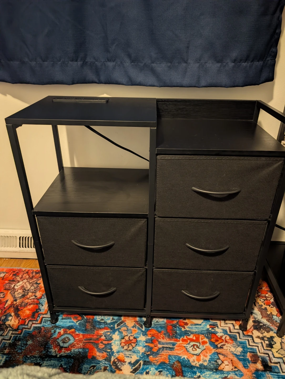 Black 6-Drawer Dresser with Charging Station - photo 5