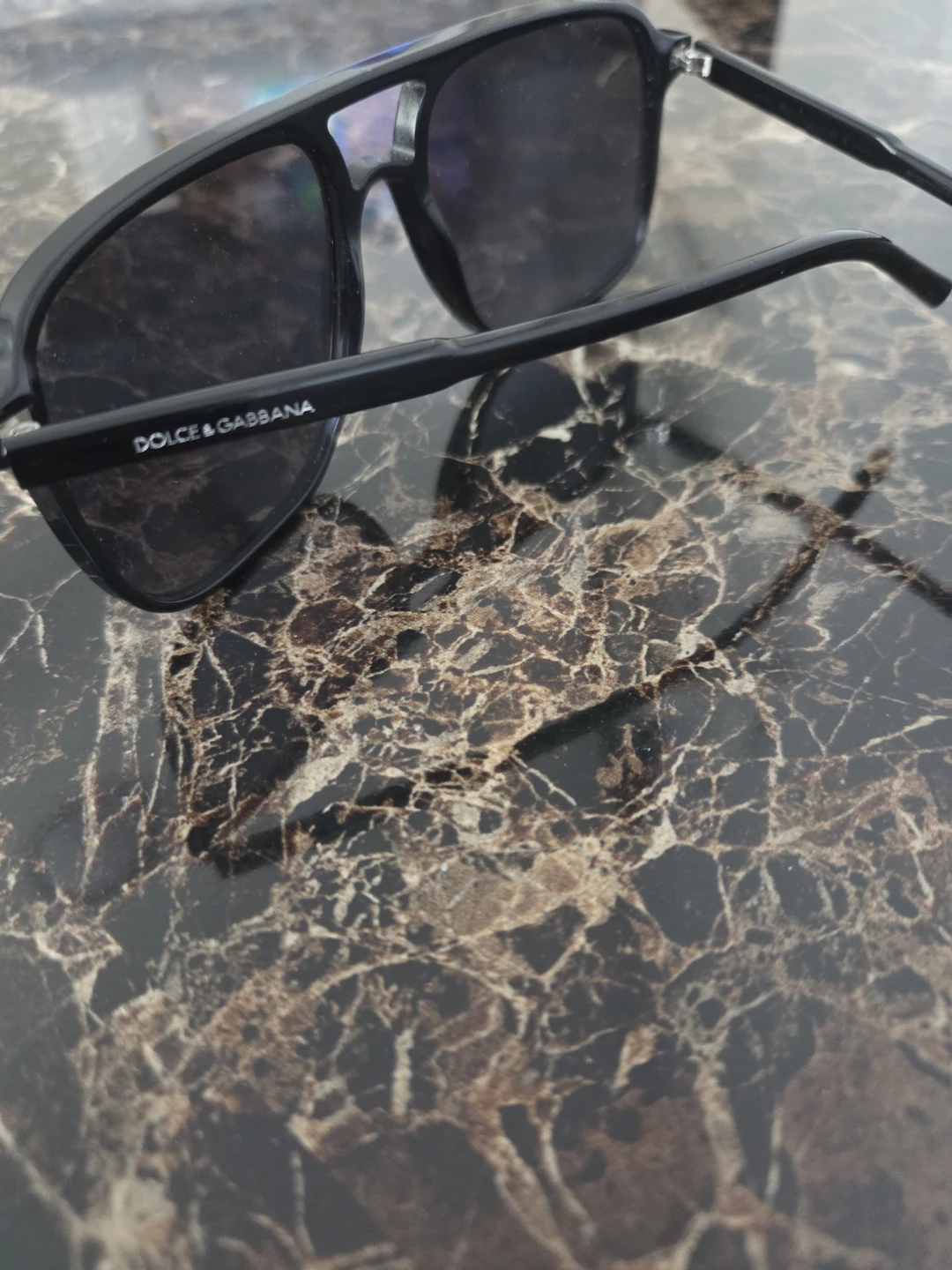 Dolce & Gabbana Black Aviator Sunglasses
