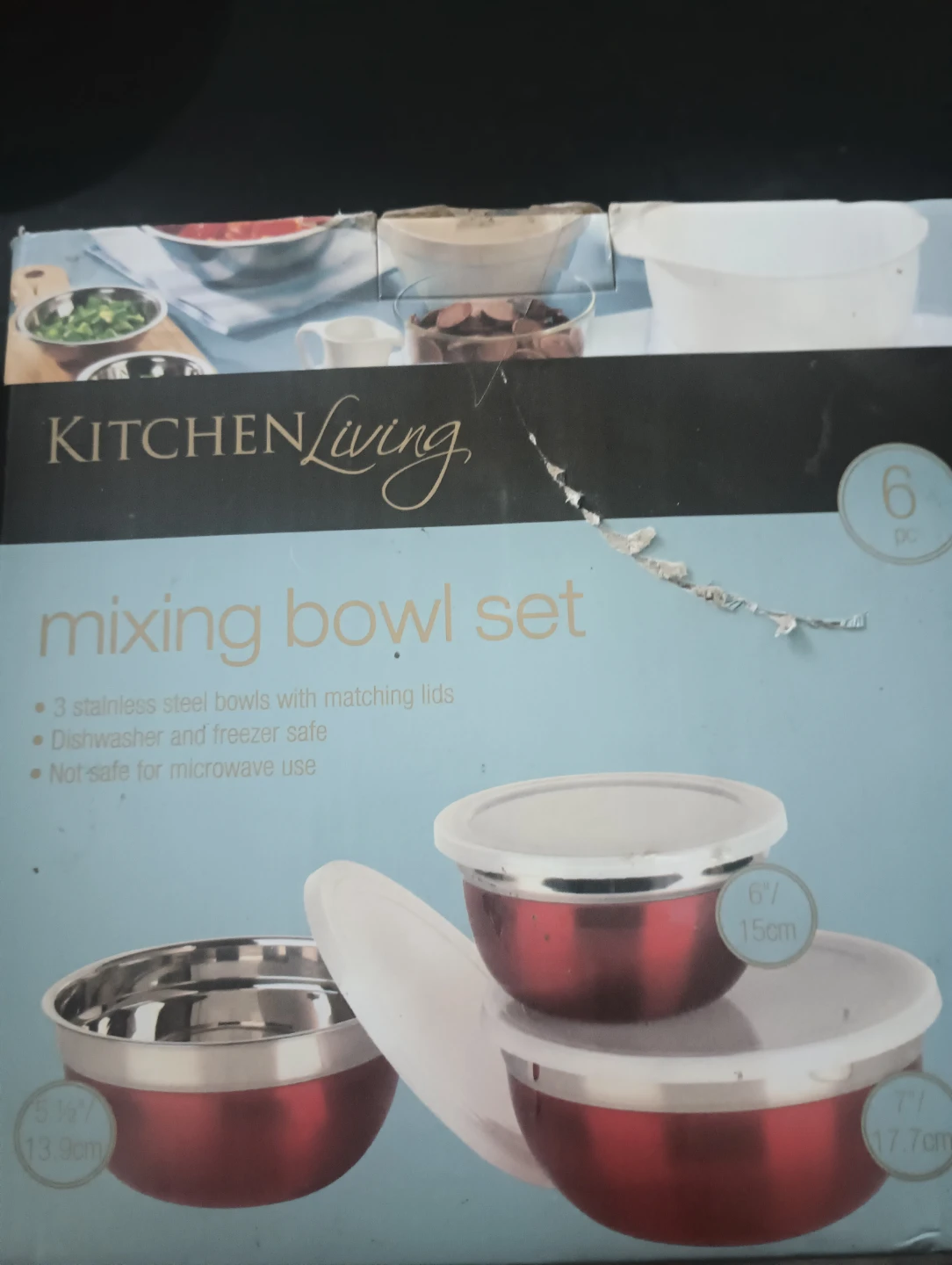 KITCHEN Living 6 pc Mixing Bowl Set