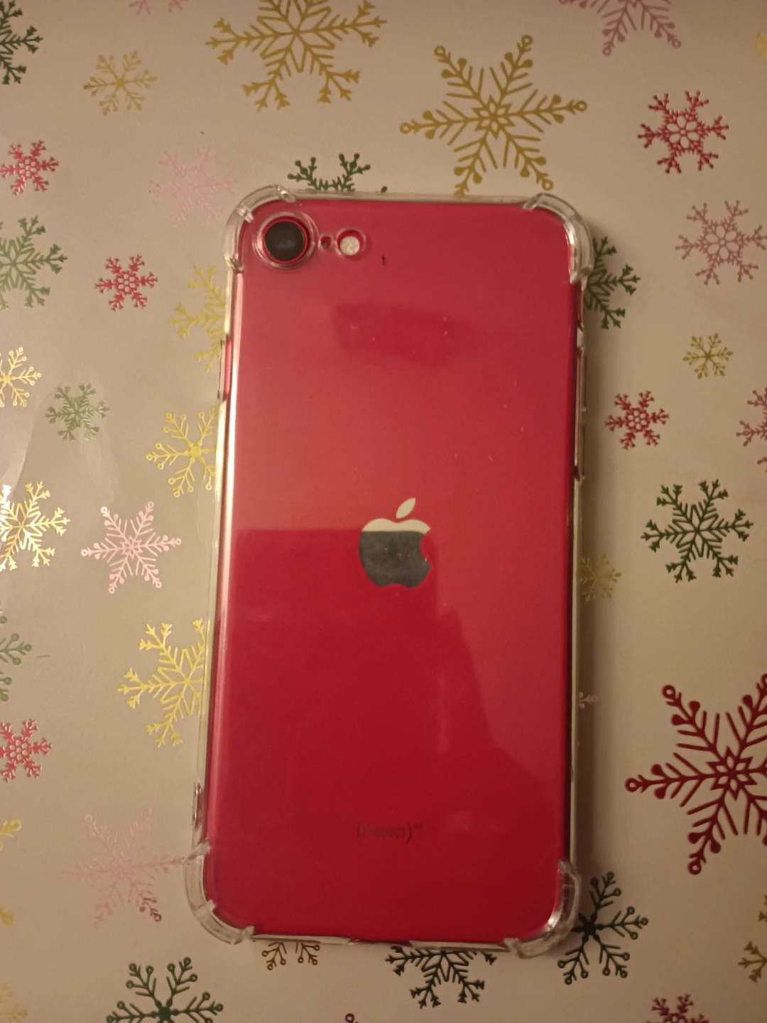 Red iPhone SE (2nd Gen) with Case