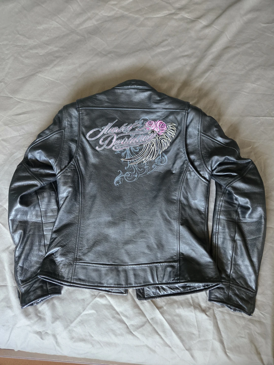 Harley-Davidson Women's Leather Jacket with Embroidery - photo 2