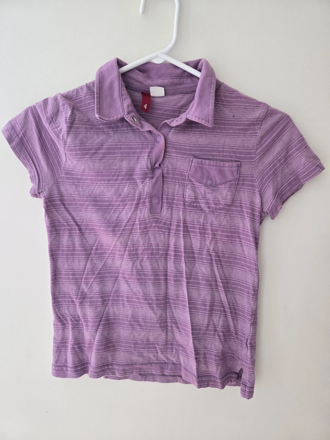 H&M - Purple Striped Polo Shirt Size 4