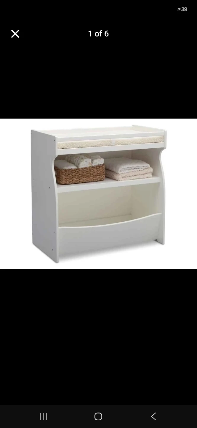 White Changing Table with Shelves delta brand