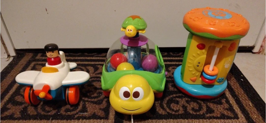 Baby Toy Bundle - Plane, Turtle, Drum