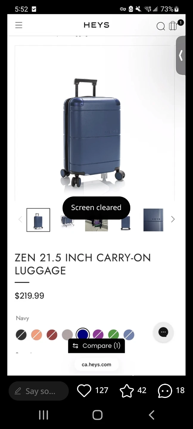 Heys ZEN 21.5 Inch Carry-On Spinner Luggage
