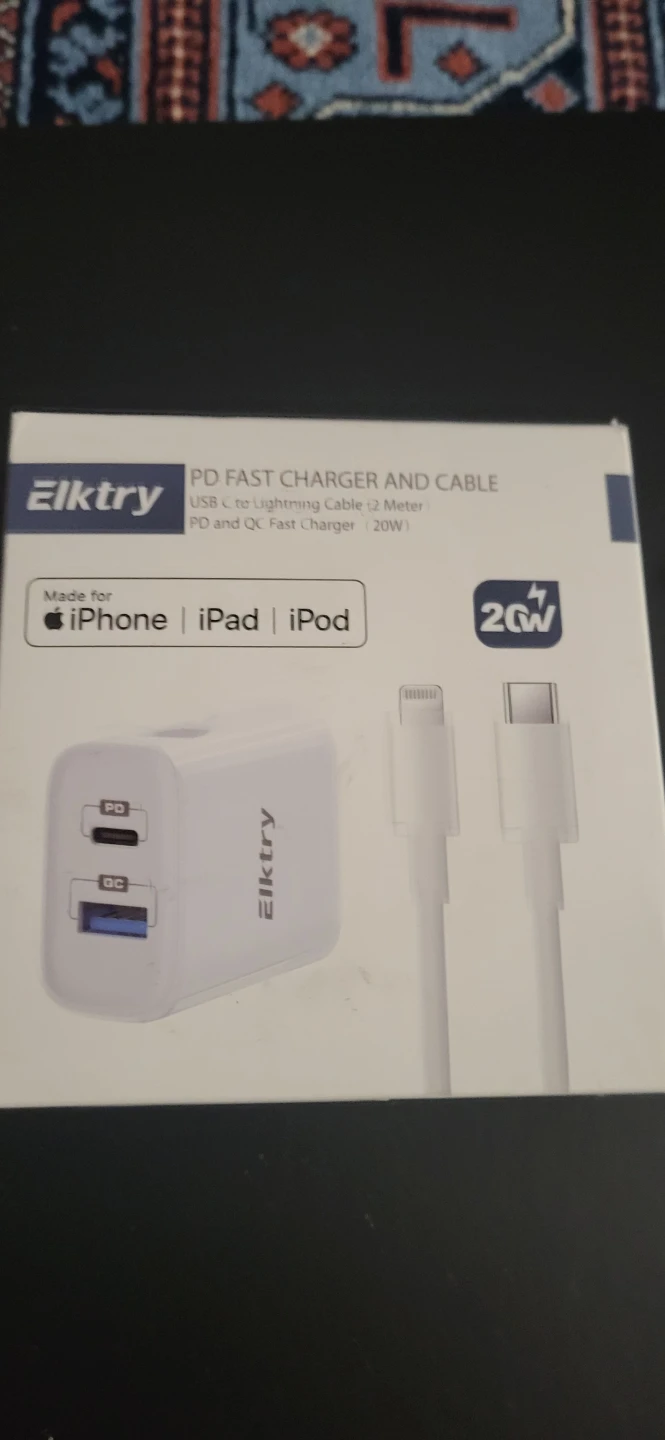 Charger and Cable with USB-C to Lightning-Elktry PD Fast