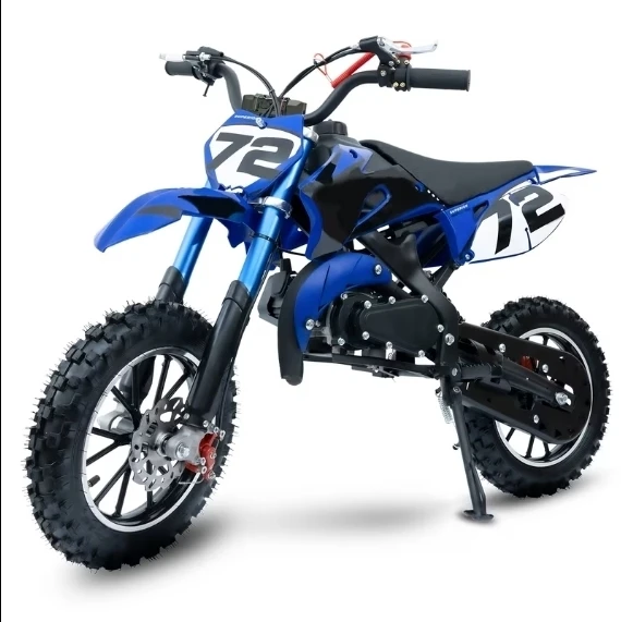 Blue Dirt Bike with Number 72