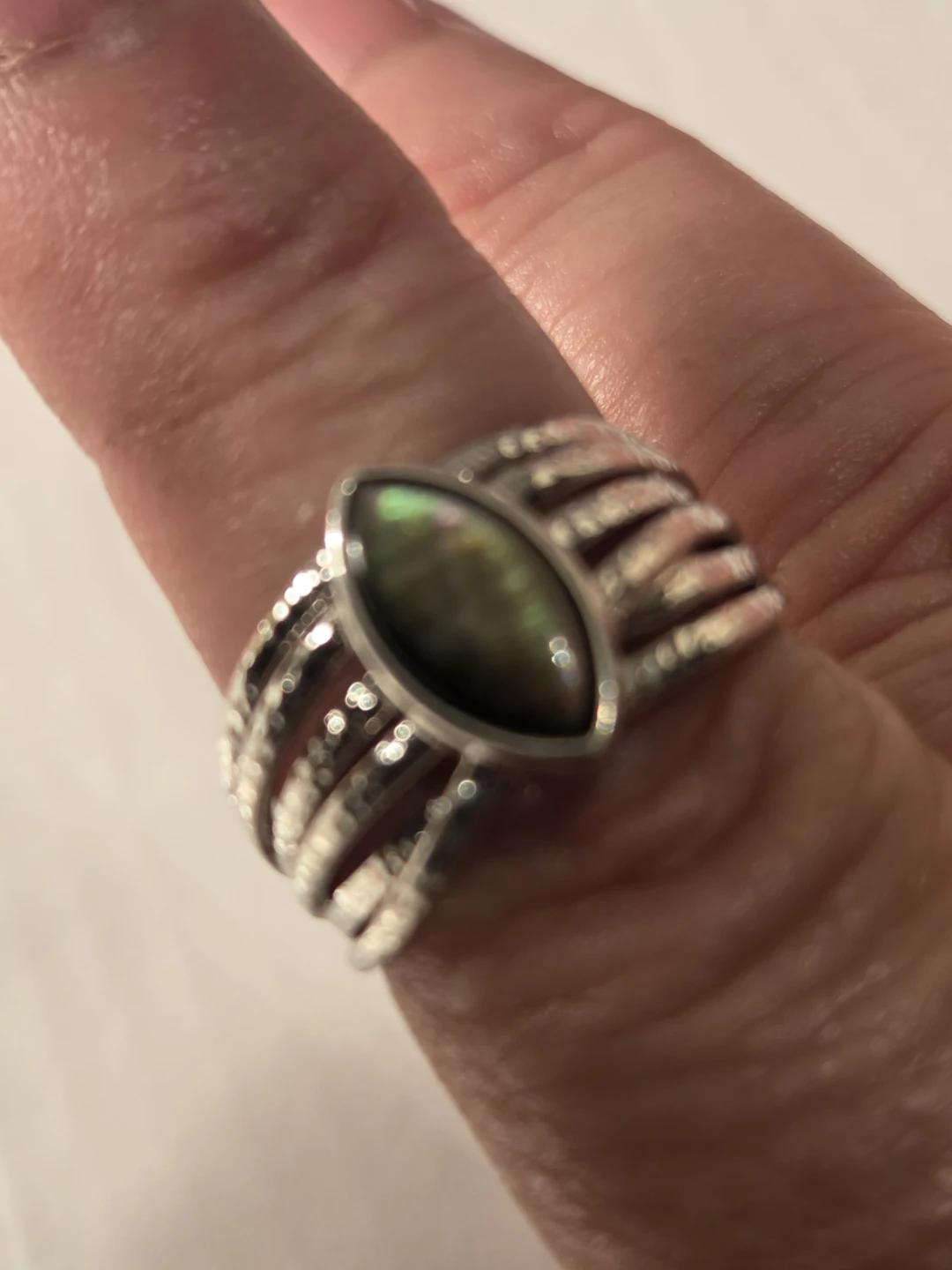 Sterling silver  925ring with iridescent labradorite stone - photo 2