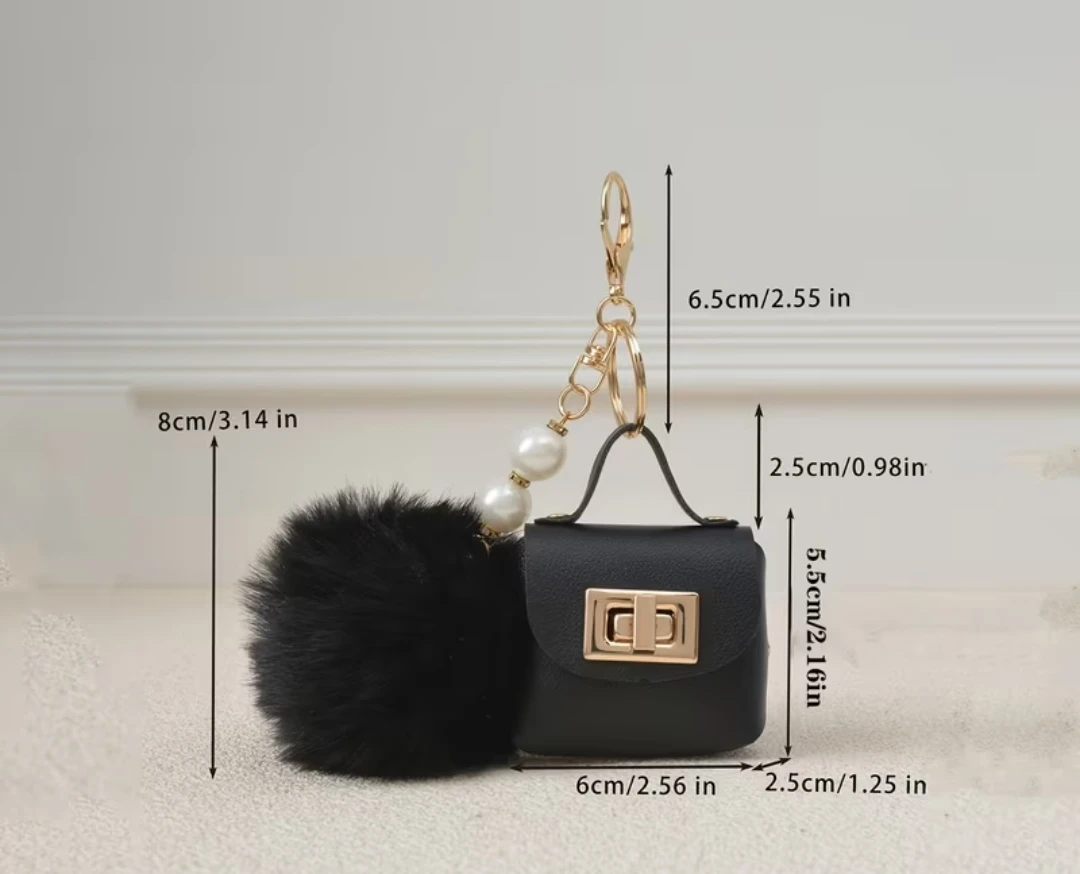 Mini Purse Keychain with Pom Pom - photo 3