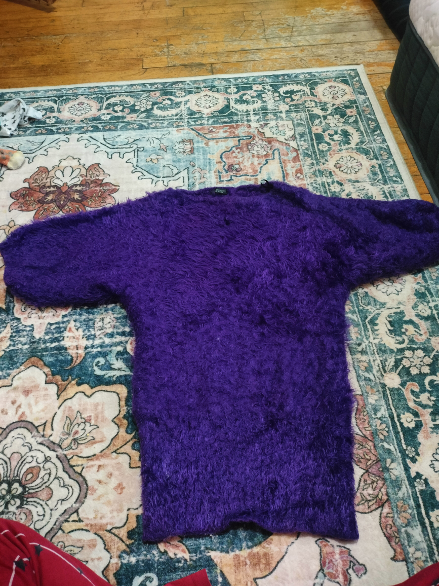 Purple Fuzzy Hooded Sweater / Plush Hoodie