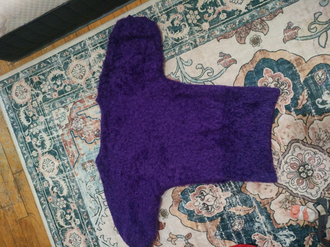 Purple Fuzzy Hooded Sweater / Plush Hoodie - photo 2