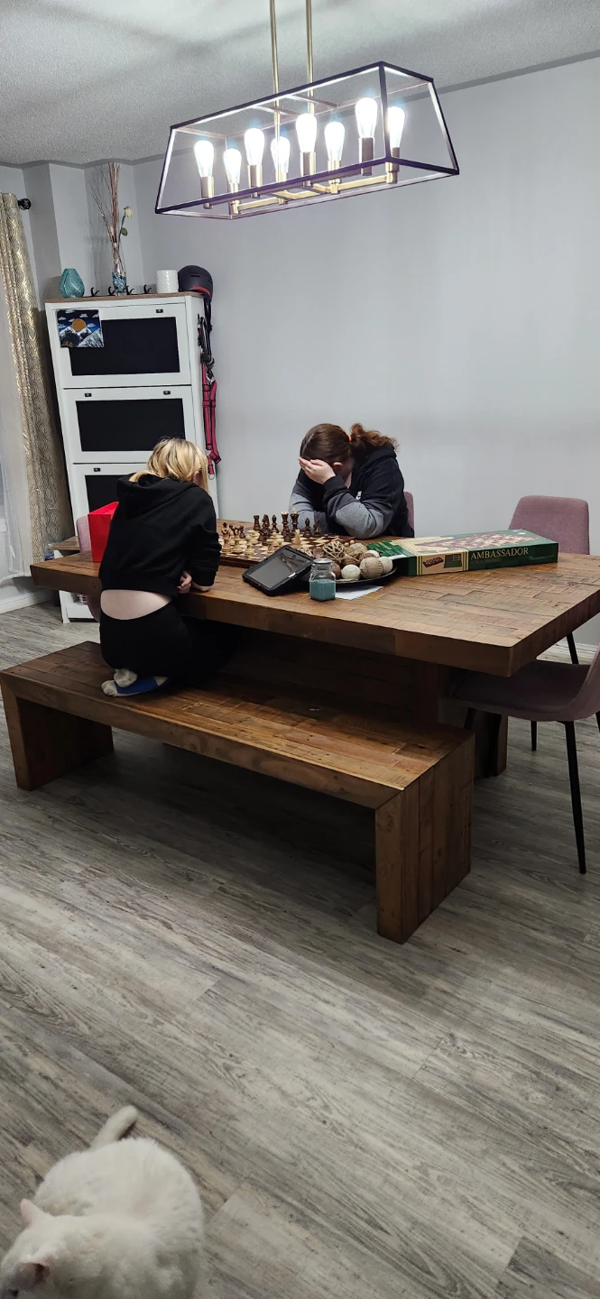 Rustic Wooden Dining Table with Bench - photo 3