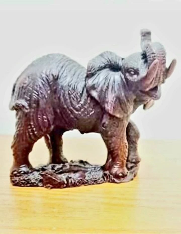 Handmade Saluting Elephant Sculpture