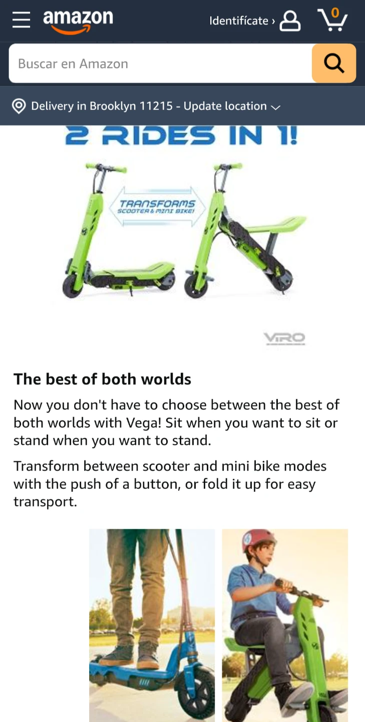 VIRO Rides Vega 2 in 1 Convertible Electric Mini Bike / Scooter - photo 4