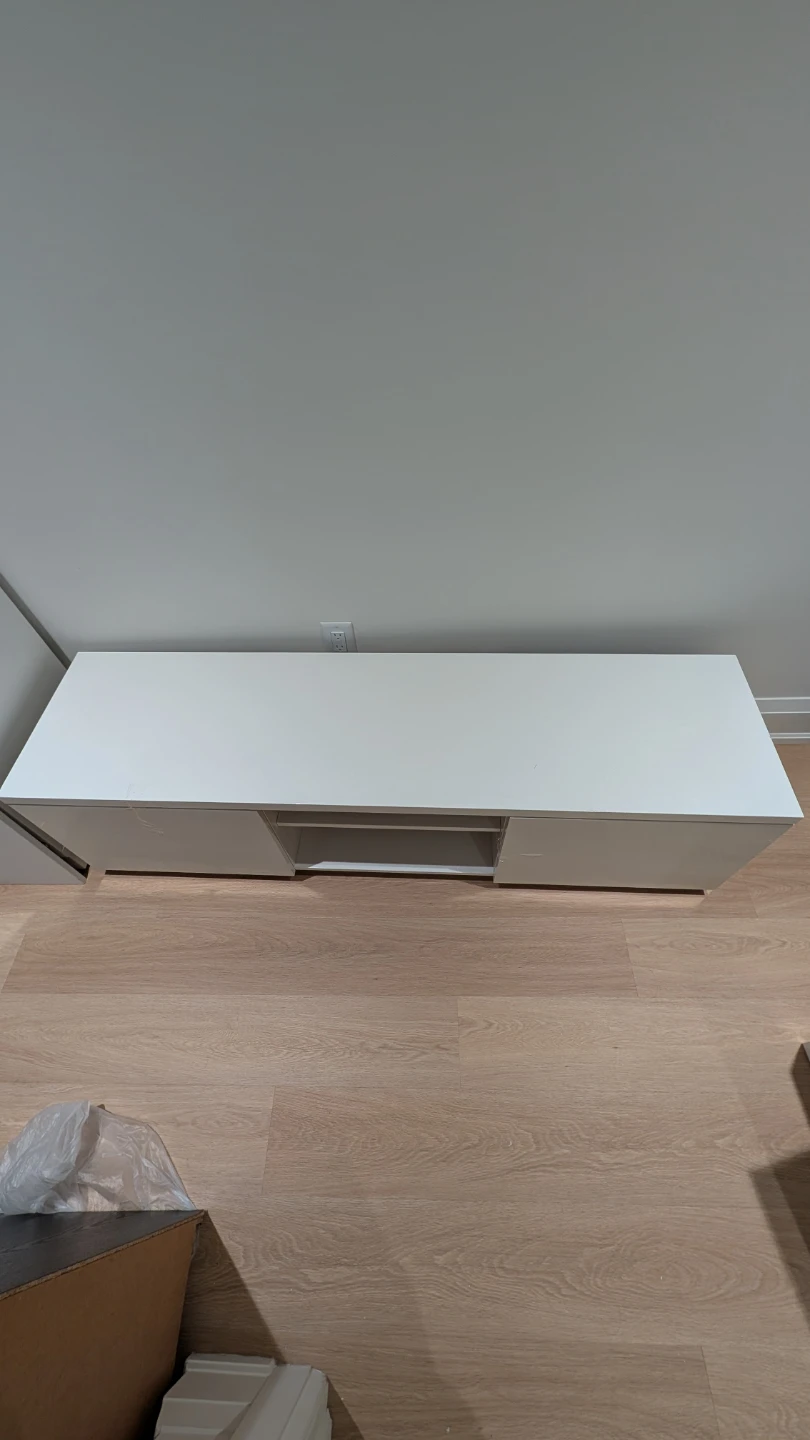 IKEA BYÅS TV bench, high gloss white, - photo 4