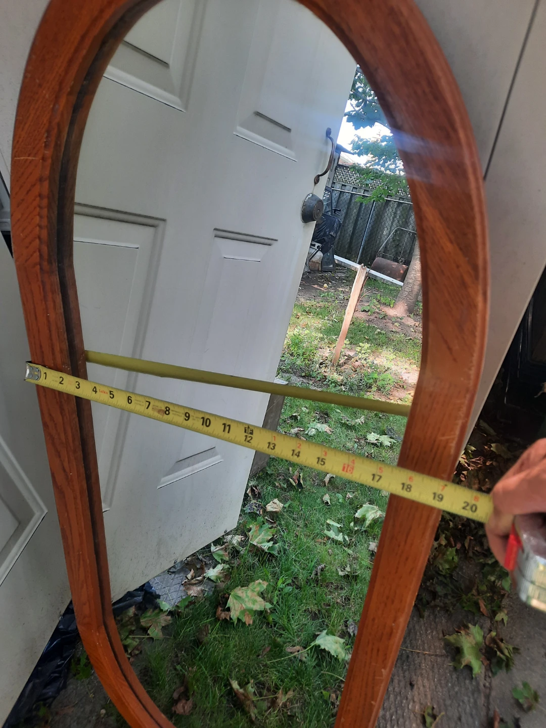 Oval Wood Framed Mirror - photo 3