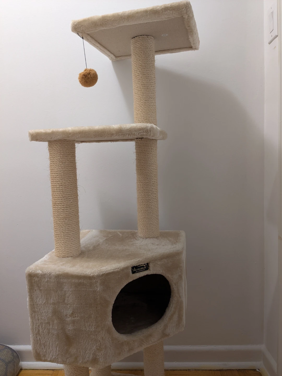 Beige Cat Tree Condo with Dangling Toy - photo 4