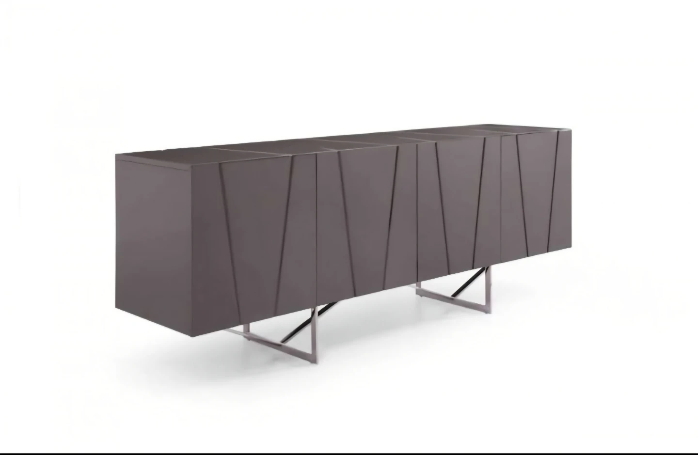 Modern Grey Sideboard with Geometric Design - photo 2