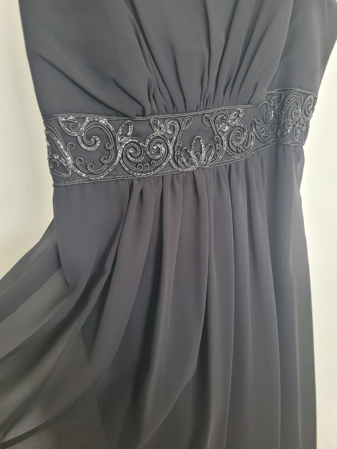 Black Evening Dress with Scarf