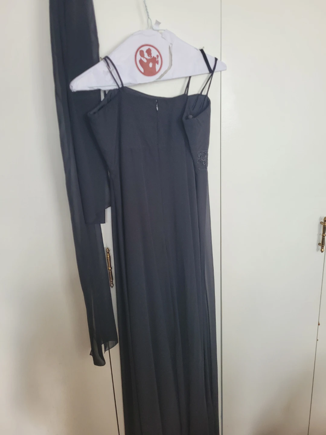 Black Evening Dress with Scarf - photo 2