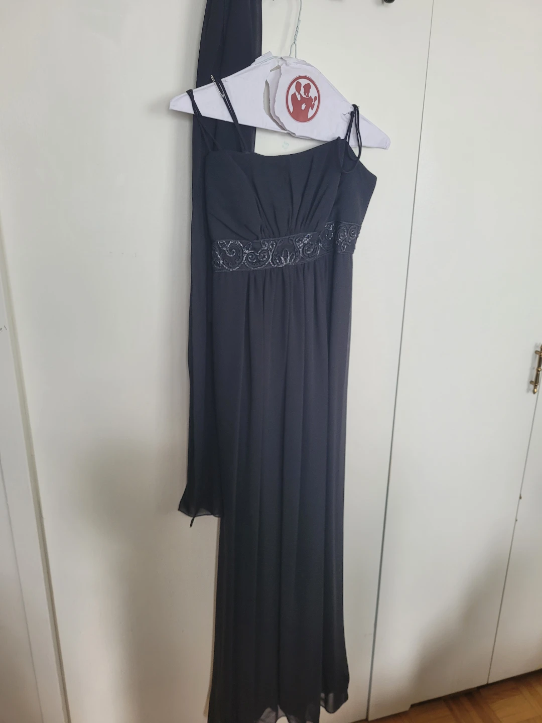 Black Evening Dress with Scarf - photo 5