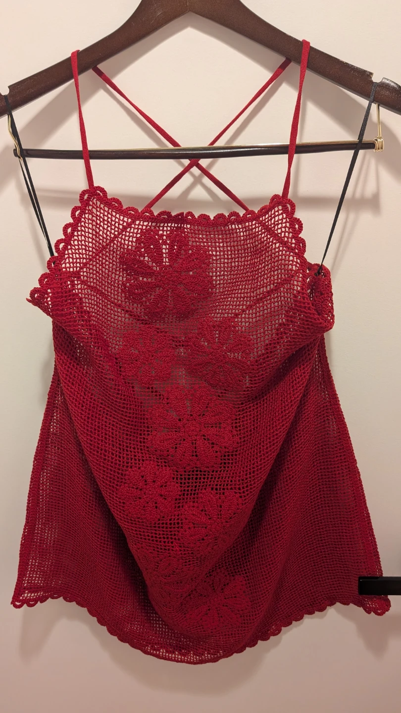 H&M Red Crochet Mini Dress - photo 4