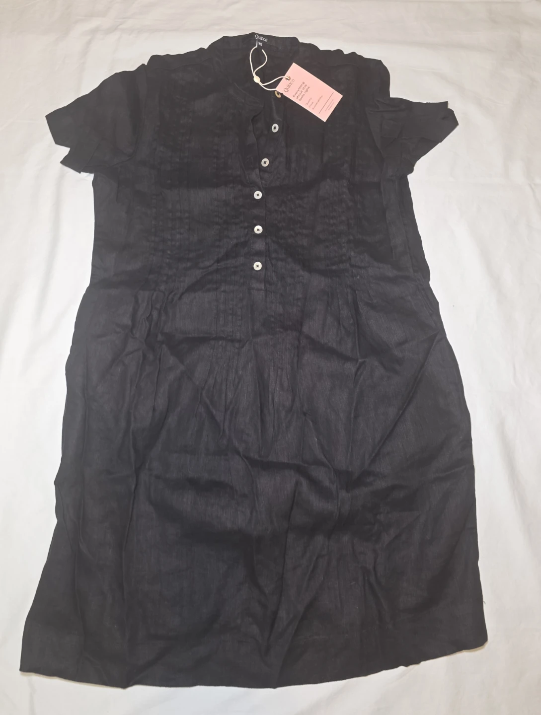 Dwell Black Linen Blend Midi Dress