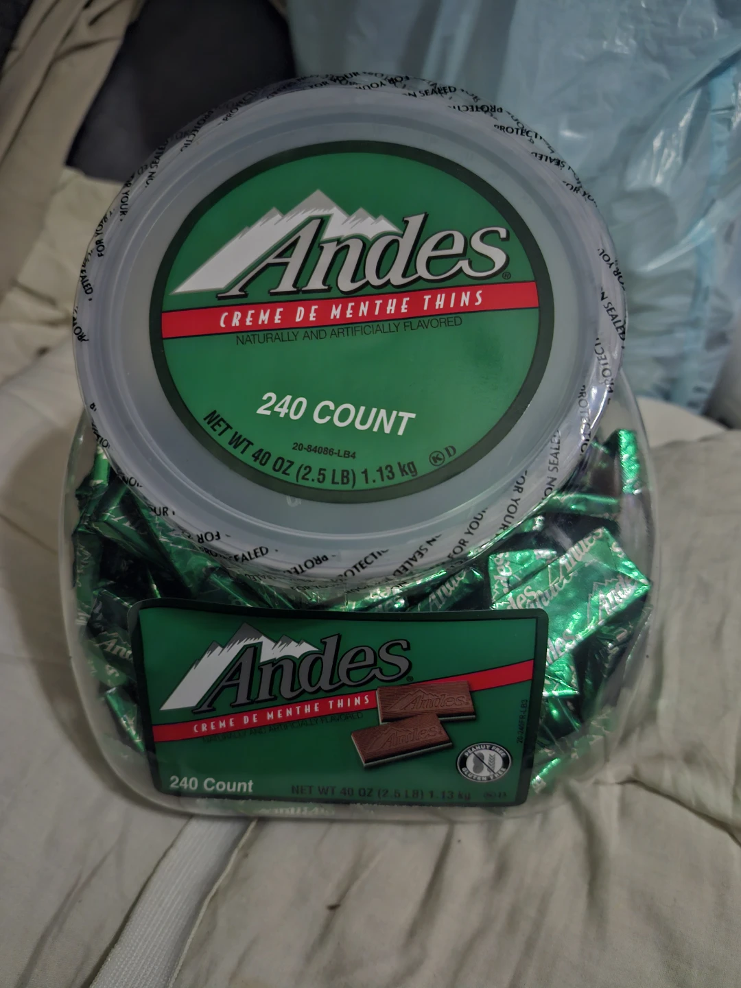 Andes Creme de Menthe Thins - 240 Count Tub