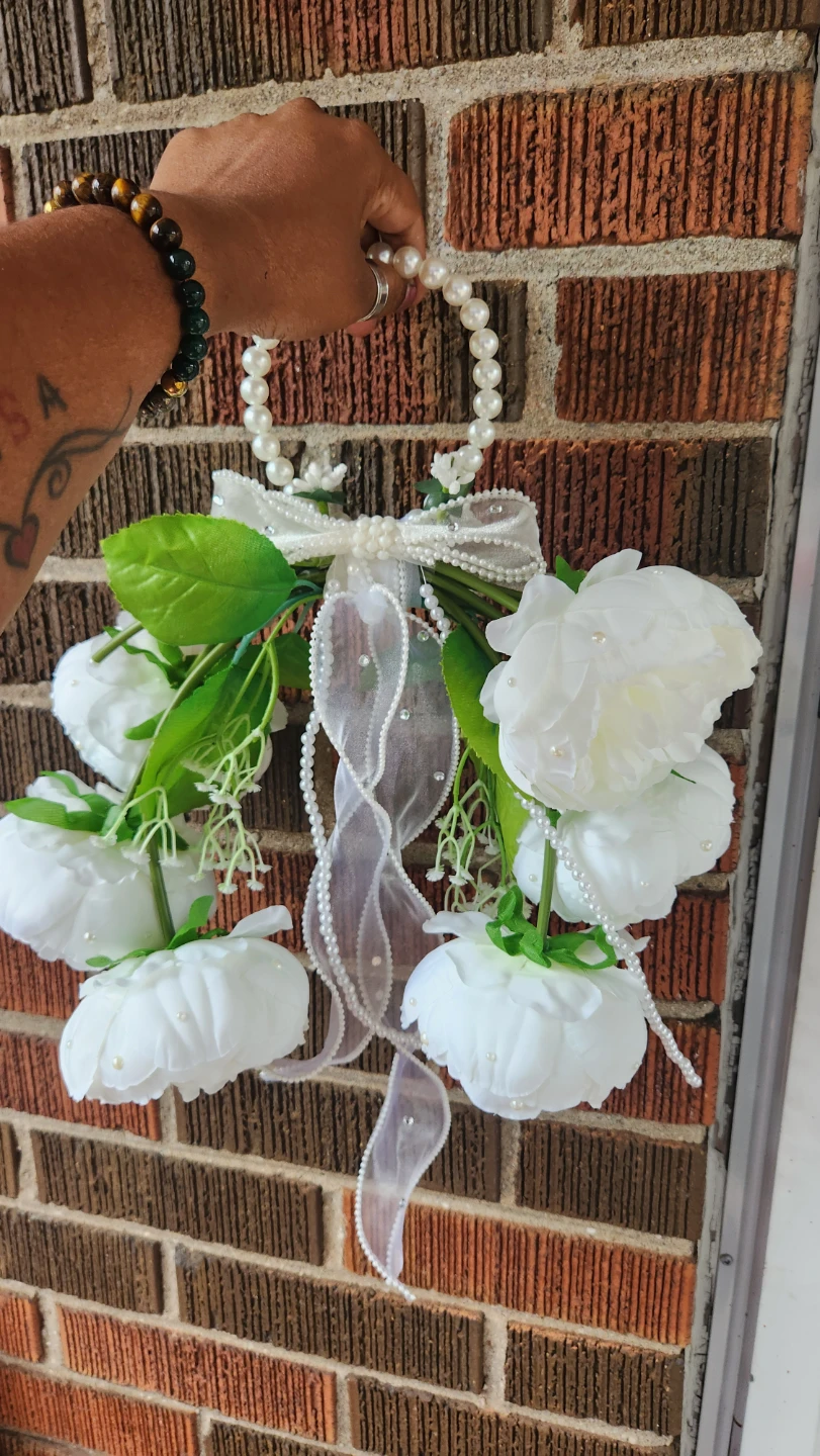 White Peony Handmade Floral wedding bridal bouquet - photo 3