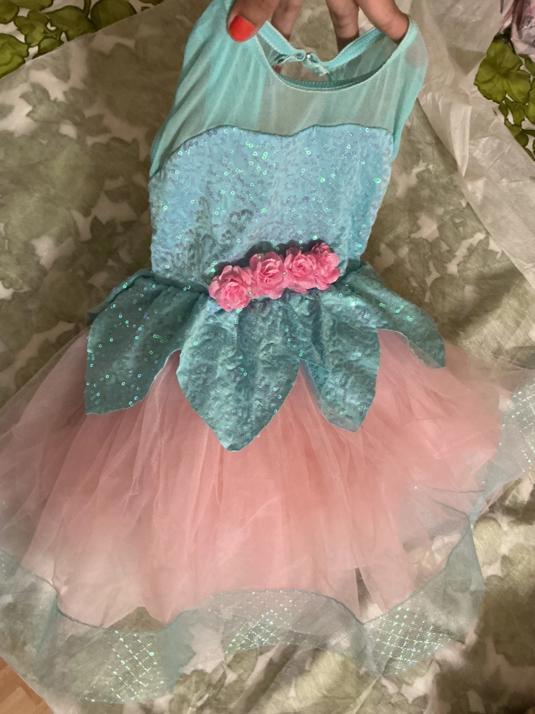 Girls Blue and Pink Sequin Dance Dress