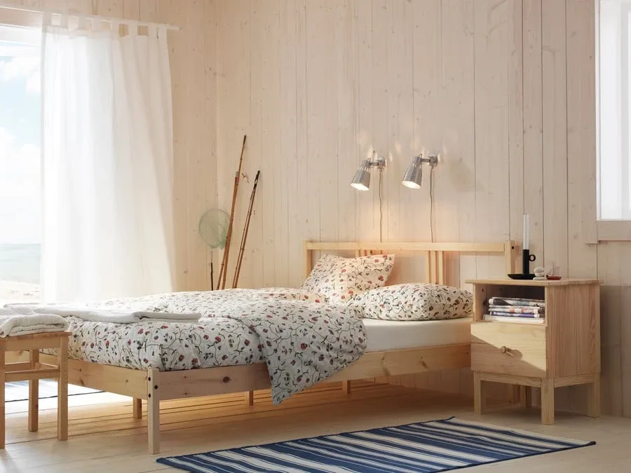 Pine Nightstand with Drawer - 2 - photo 3