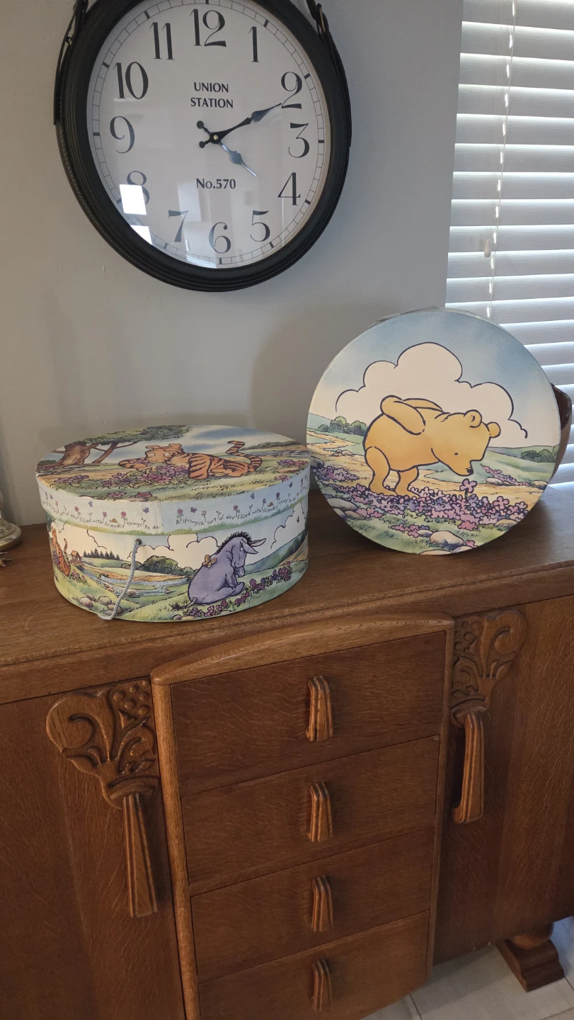 Two Winnie the Pooh & Friends Round Storage Boxes