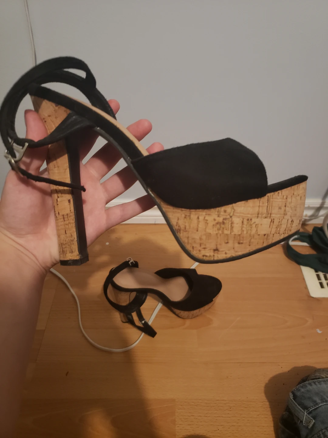 Black Platform Wedge Heels - photo 5