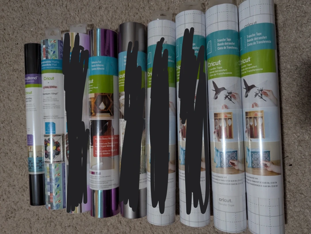 9 Cricut Vinyl and Transfer Tape Bundle