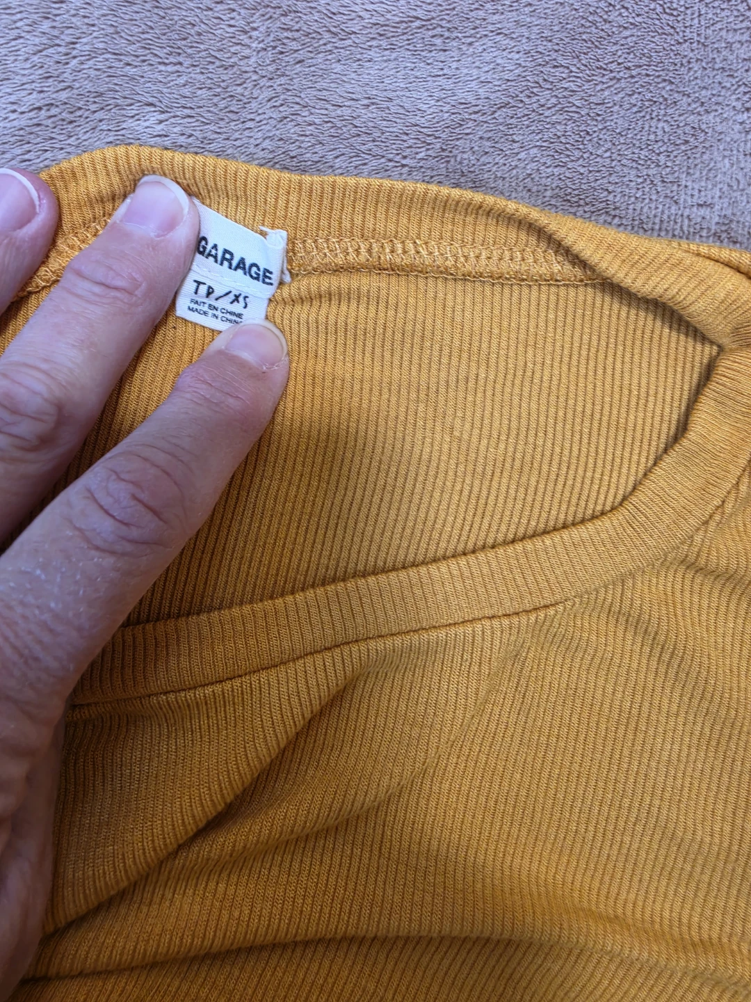 Garage Ribbed Long Sleeve Top - Mustard - photo 5