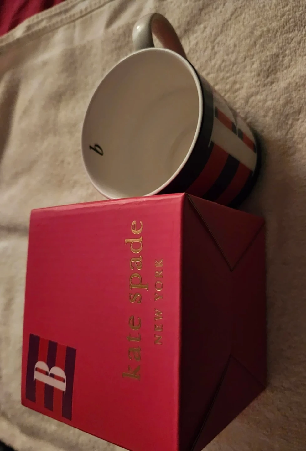 Kate Spade Initial B Mug, pink, purple, white - photo 2