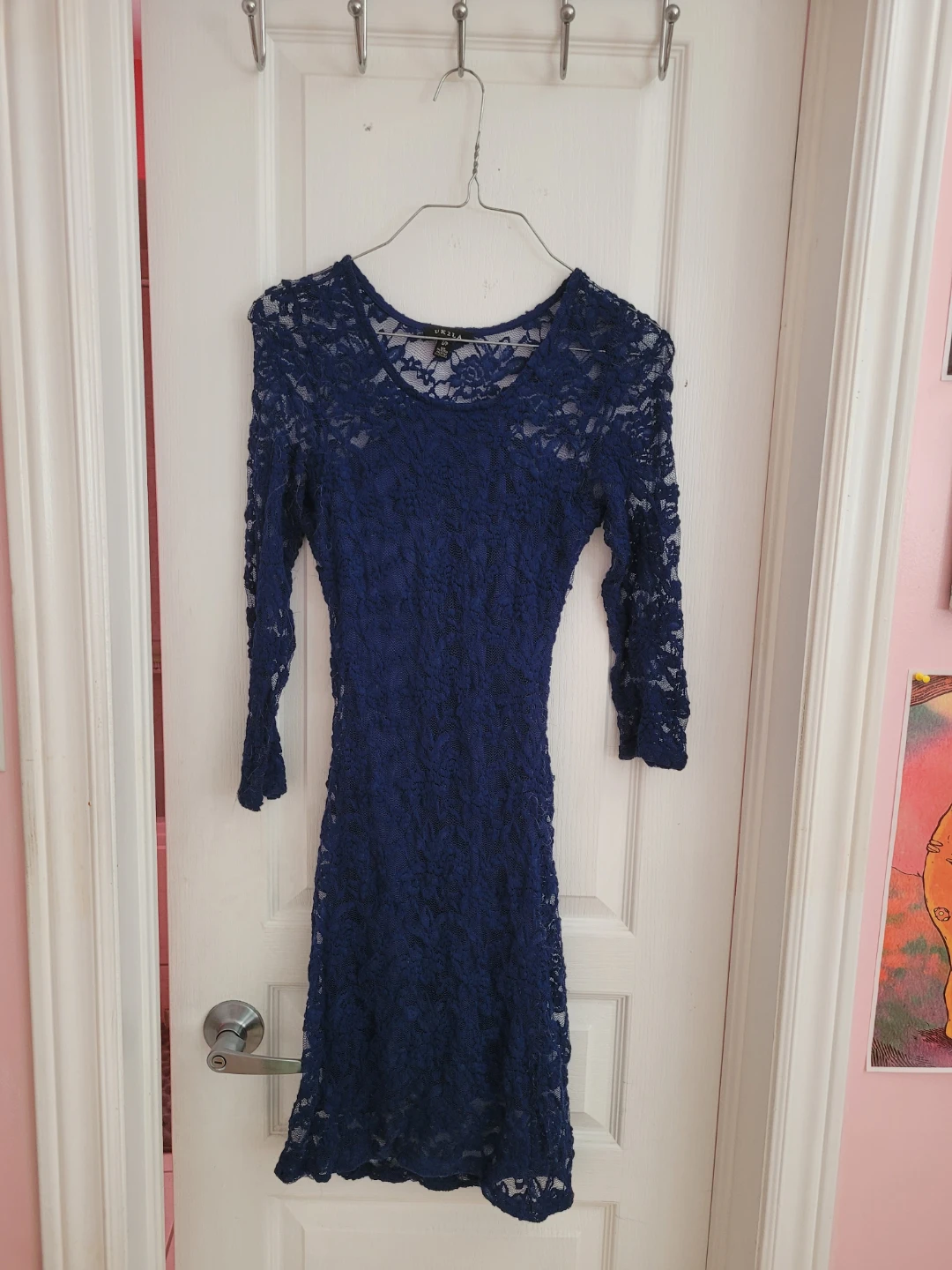 Navy Blue Lace Dress