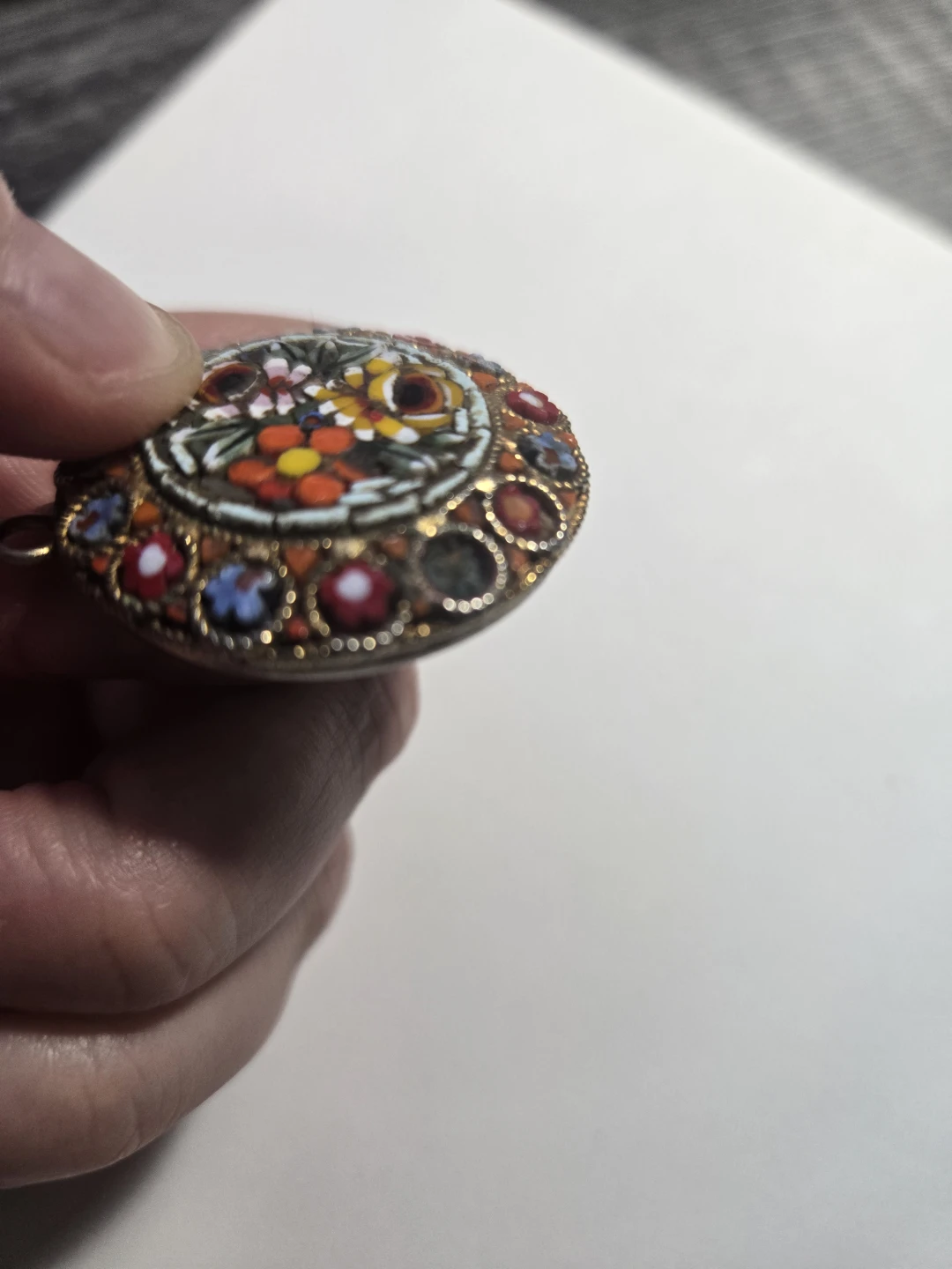 Italian Micromosaic Pendant (missing sml piece) - photo 3