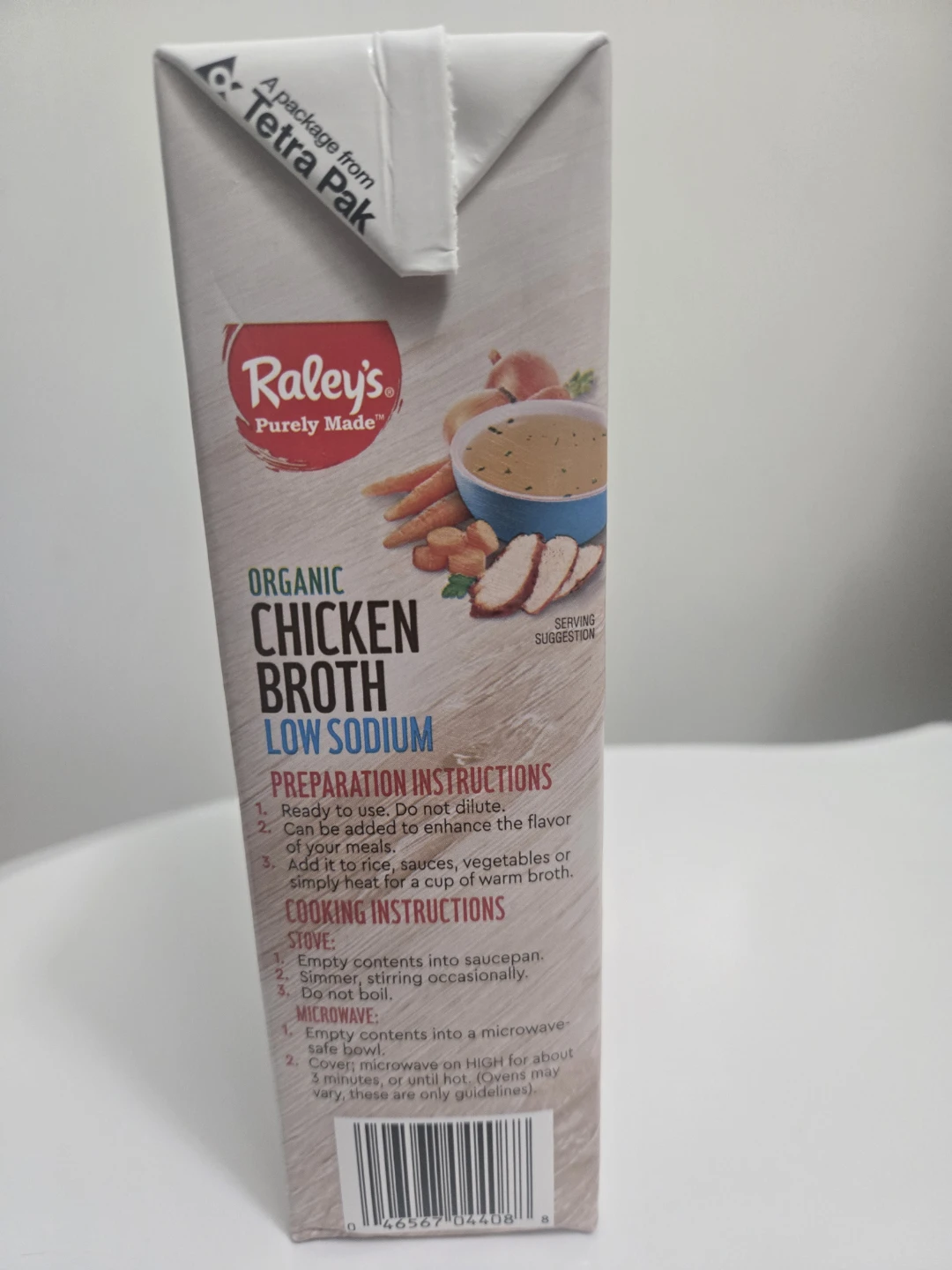 Raley's Organic Chicken Broth Low Sodium 946mL - photo 2