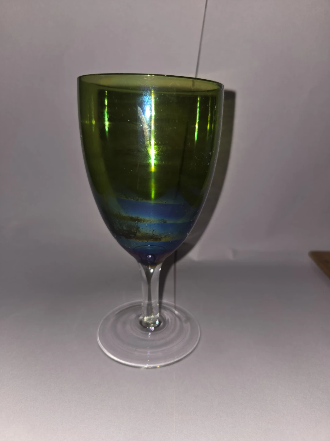 Iridescent Green Wine Glass - photo 2