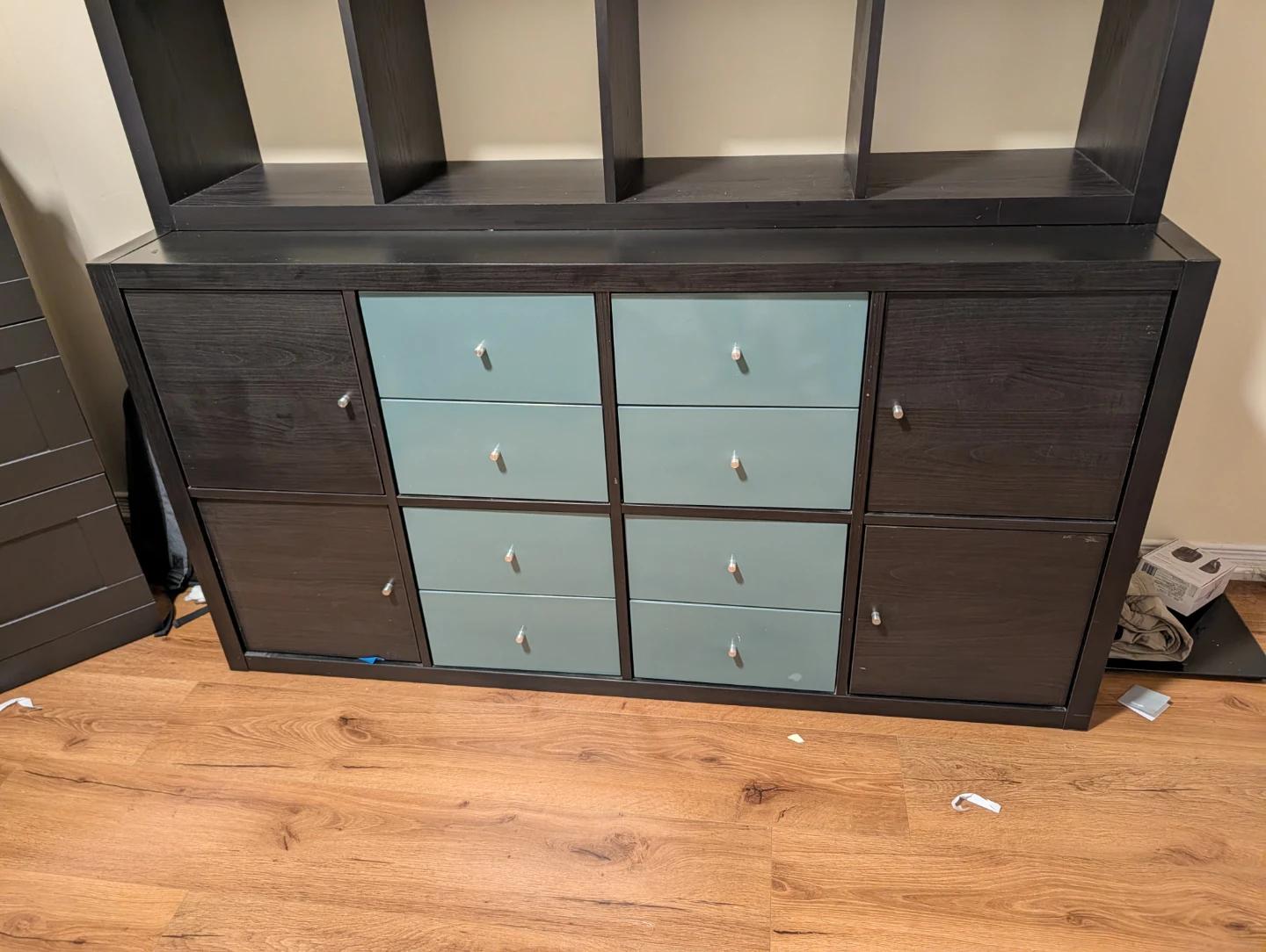 IKEA KALLAX Shelf Unit with Inserts Black-Brown