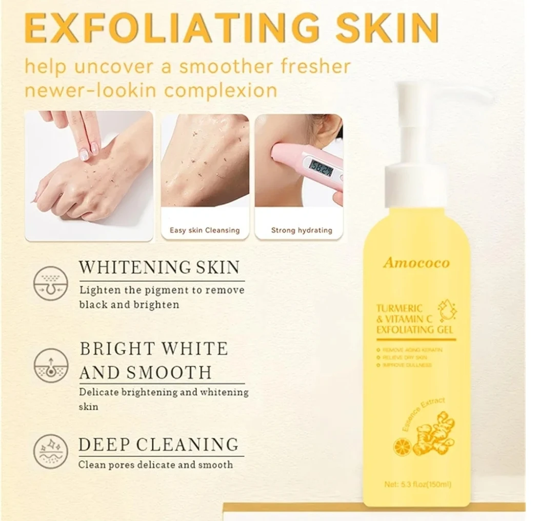 Turmeric & Vitamin C Exfoliating Gel - Brightening Facial Scrub - photo 3