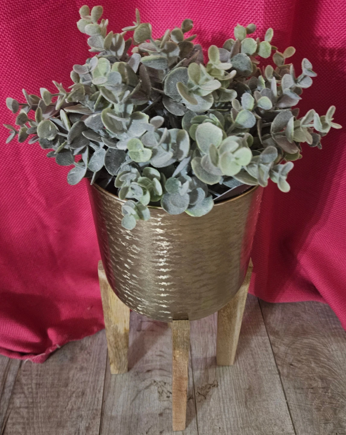 Artificial Potted Plant with Wood Stand - photo 2