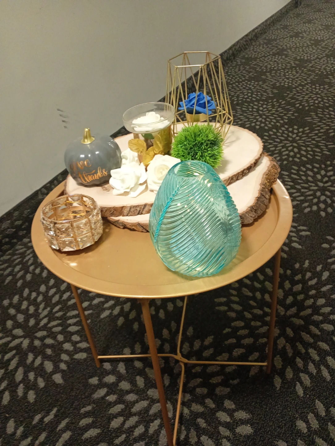 Gold Circle Accent Side Table
