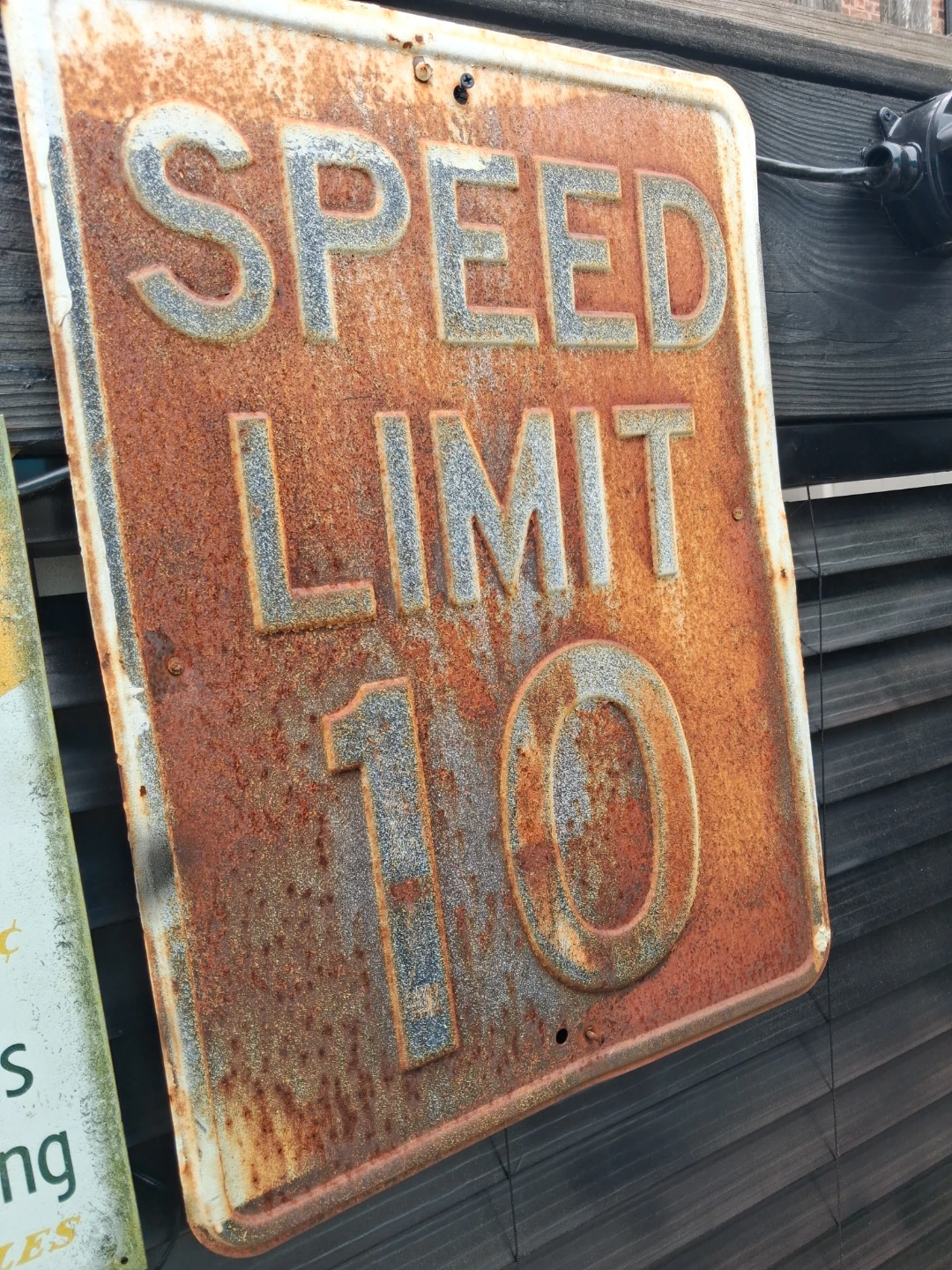 Vintage Speed Limit 10 Sign