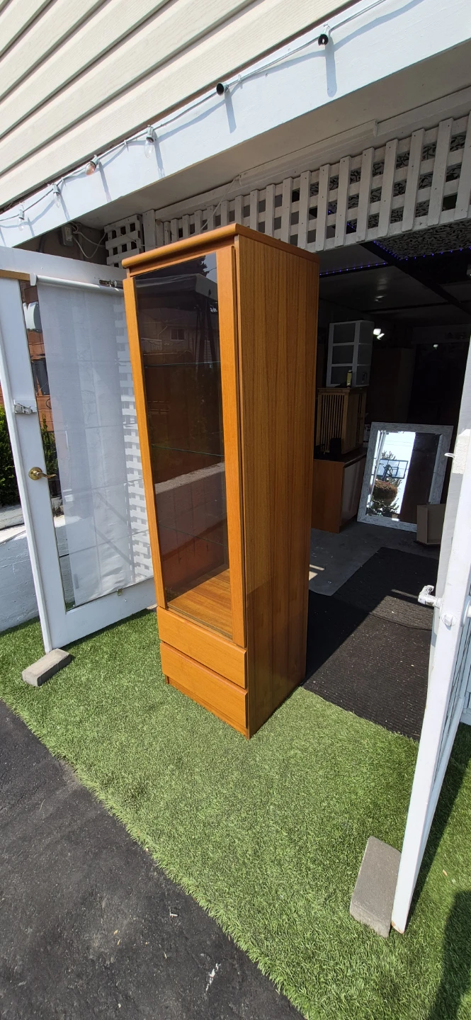Teak Display Cabinet with Drawers