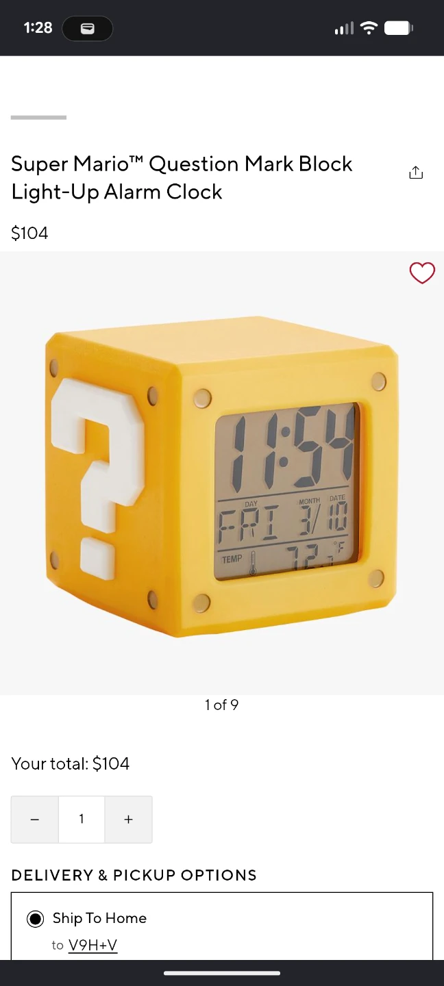 Nintendo alarm clock